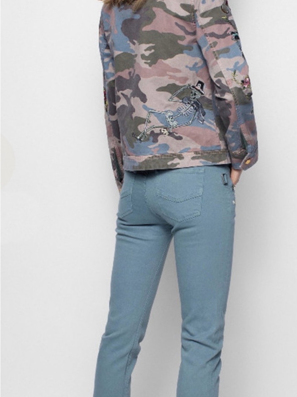 🎉SALE🎉 Zadig & Voltaire Kavy Camou Brode Embroidered Camo Utility Jacket NWOT - Picture 3 of 12